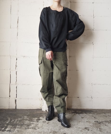 Nylon Switching Design Sweat BK