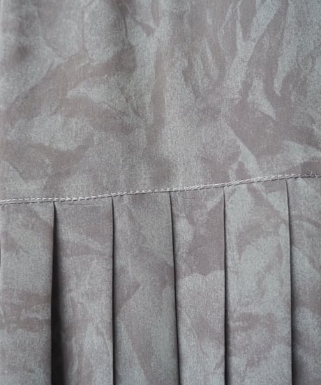 Shadow Pattern Pleated Flare Skirt BK