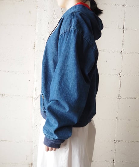 1970’s carhartt Red Lining Denim Hooded Jacket NV