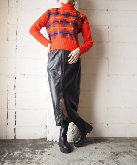 Ckeck Pattern Turtle Knit RE