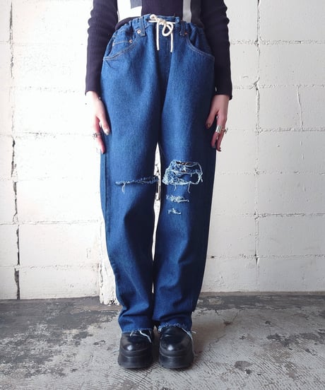 ORFEOMIX Drawstring Crashed Denim NV