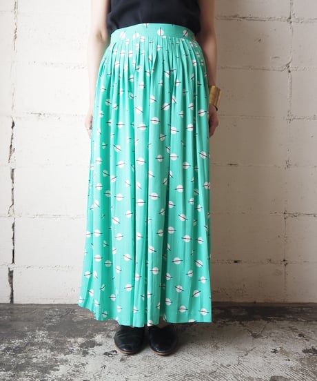 Circle Pattern Rayon Skirt GN