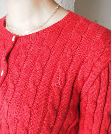 Ralph Lauren Frilled Hem Cable Cardigan RE