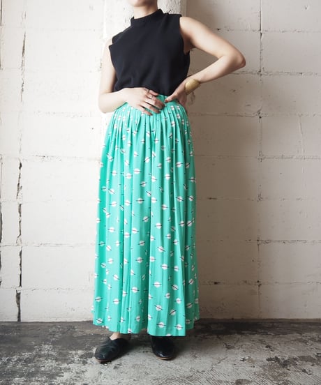 Circle Pattern Rayon Skirt GN