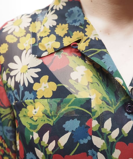 Sheer Flower Pattern Shirt BKRE