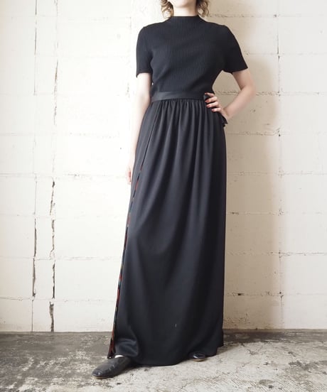 Reversible Stripe Wrap Skirt BKOR