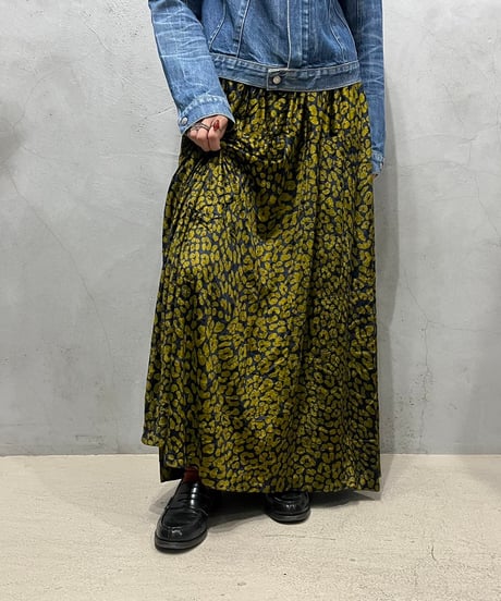 Leopard Pattern Velour Flared Skirt BKGD