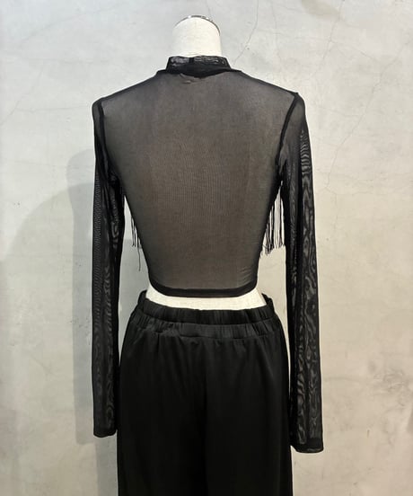 Fringe Sheer Cutsewn BK