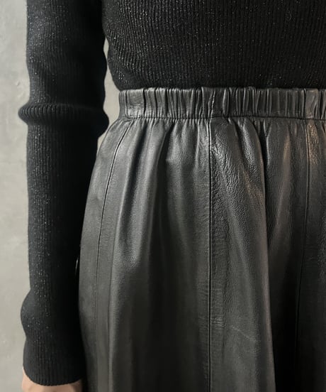 Flared Leather Skirt BK