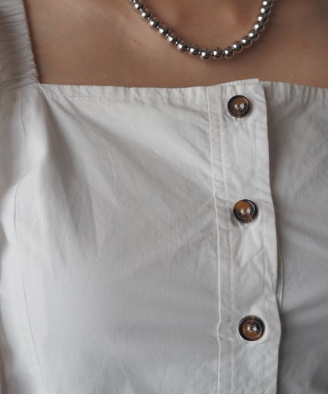 GANNI Volume Puff Sleeve Blouse WH