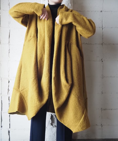 Shawl Collar Tuck Design Coat YE
