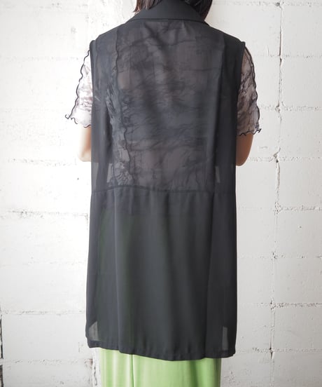 Sheer Jacket Vest BK