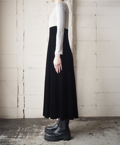 Glitter×Velour Switching Dress SVBK