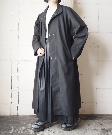 Stand Collar Double Breasted Coat BK
