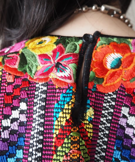 Huipil Embroidery 2way Poncho GN