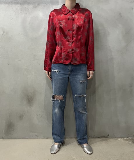 Pattern China Satin Blouse RE