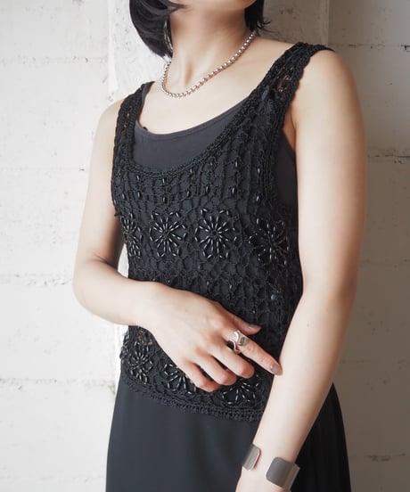 Beads Crochet Tank Top BK