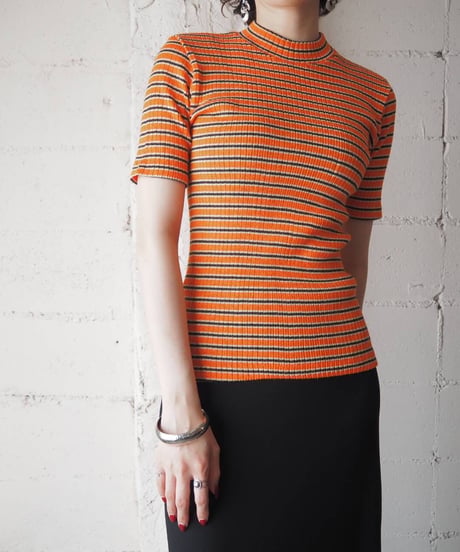 Border Shortsleave Rib Knit OR BK