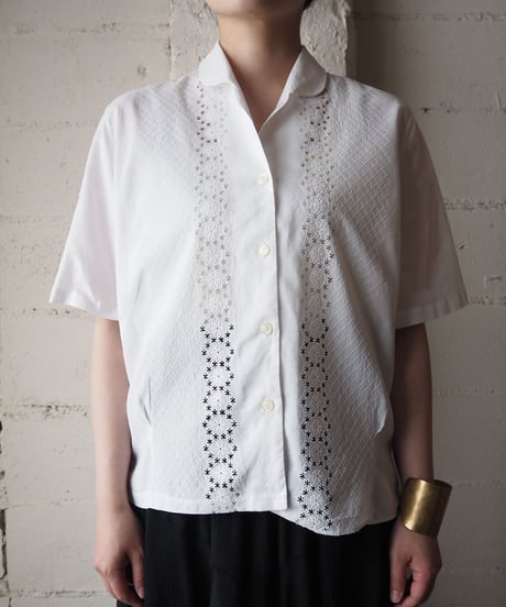 Short Sleeve Cutwork Shirt WH