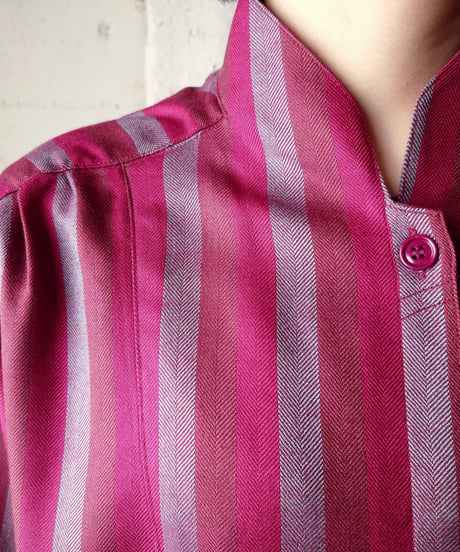 Volume Sleeve Stripe Blouse BUR