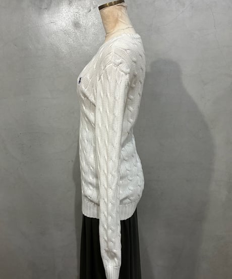 Ralph Lauren Cotton Cable Knit WH NV