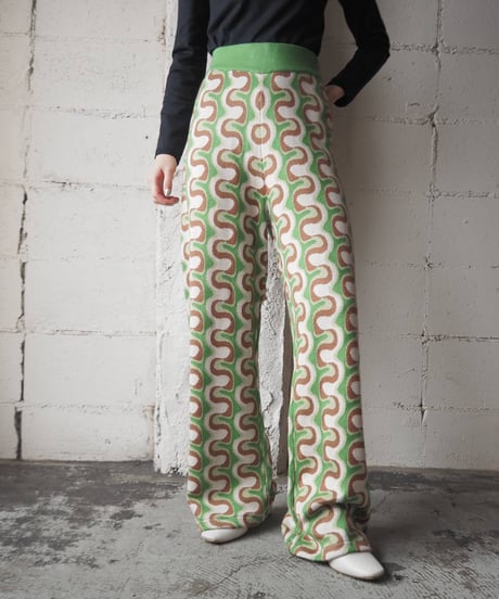 Psychedelic Pattern Knit Pants YGNBR