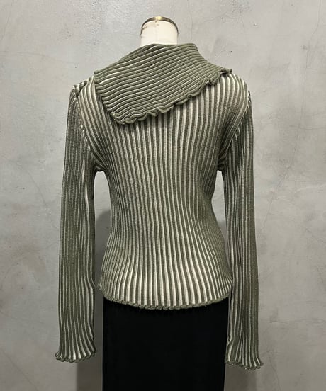Turn Over Collar Rib Knit KAWH
