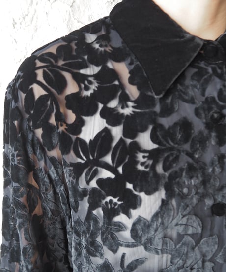 Opal Velour Sheer Shirt BK