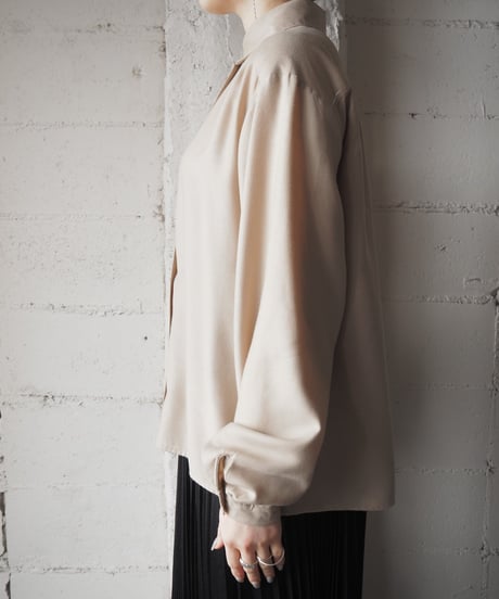 Round Collar Double Breasted Blouse BE