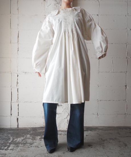 1940's Euro Gather Embroidery Shirt Dress IV