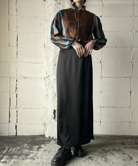 Frill Collar Check Blouse BRBL