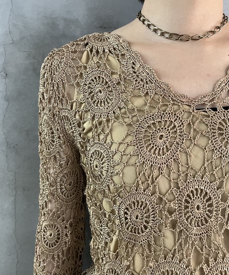 Crochet Vneck Pullover BE