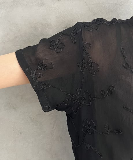 Embroidery See Through Blouse BK