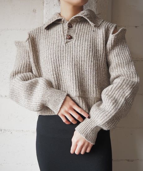 Half Button Rib Knit BE