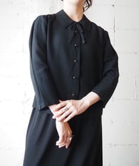 1960-70's Euro Bowtie Blouse BK
