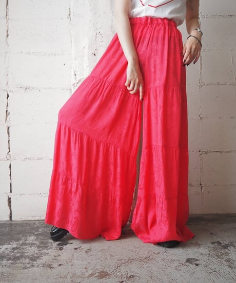 Paisley Pattern Wide Tiered Pants RE