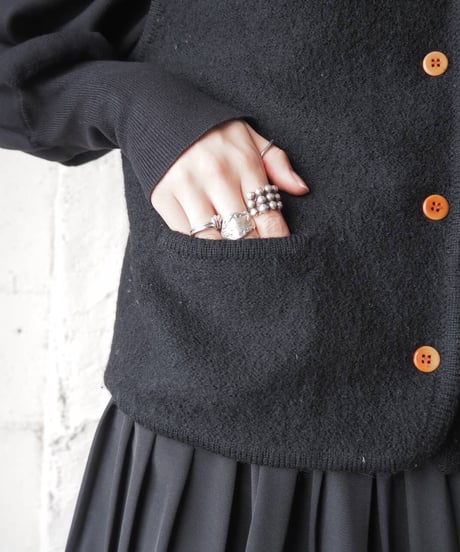 Stand Collar Wool Vest BK