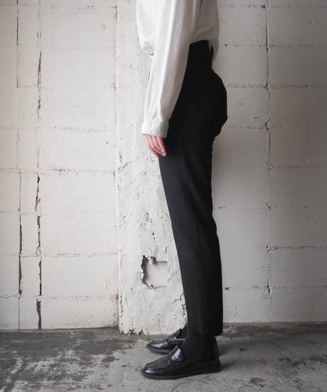 1940-50's Euro Back Belt Wool Pants BK