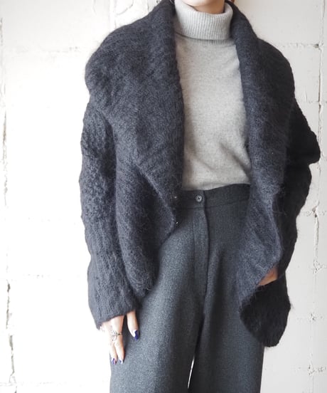 SONIA RYKIEL Shawl Collar Mohair Knit Cardigan BK