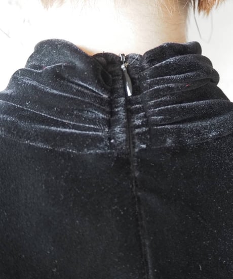 Mock Neck Velour Dress BK
