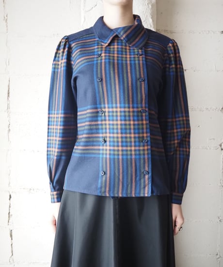 Double Breasted Check Blouse NVOR