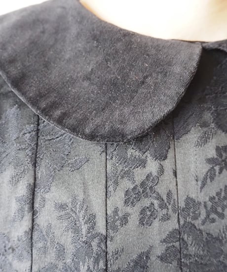Shadow Flower Round Collar Dress BK