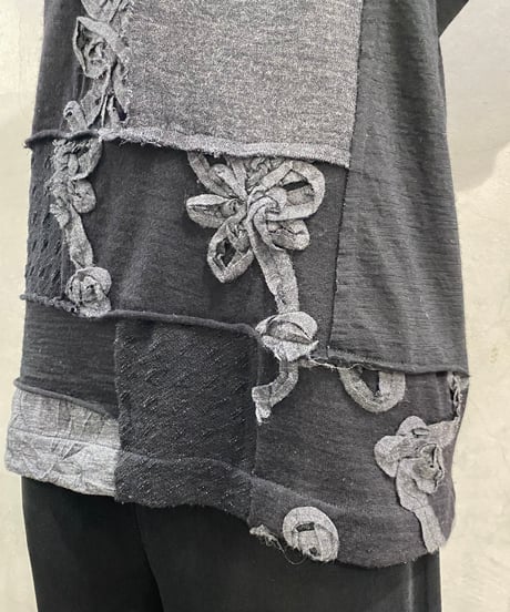 tricot COMME des GARCONS Patchwork Wool Tee BK