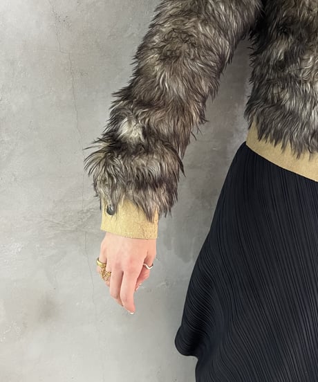 Snap Button Fake Fur Collar IVGR