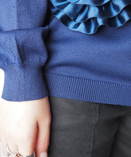REMAKE 1960-70's Euro Frilled Flower Cardigan NV
