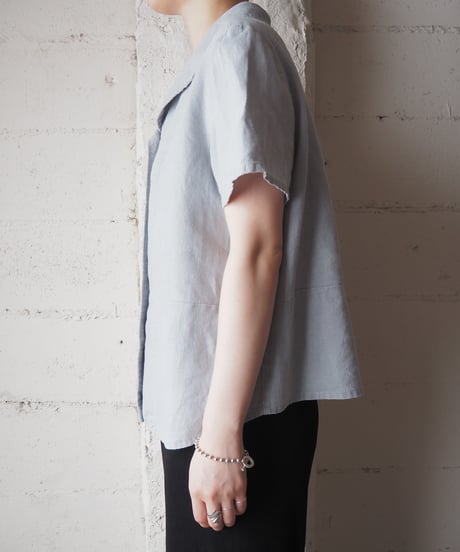 FLAX Open Collar S/S Shirt GR