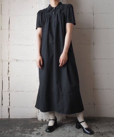1920～30's  EURO Lace Collar Pullover Dress BK