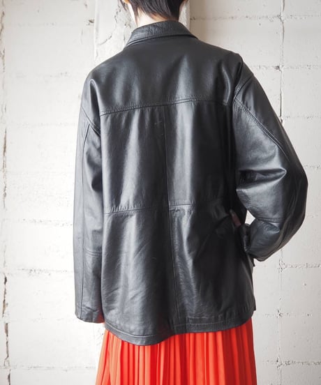Leather Coverall Jacket BK
