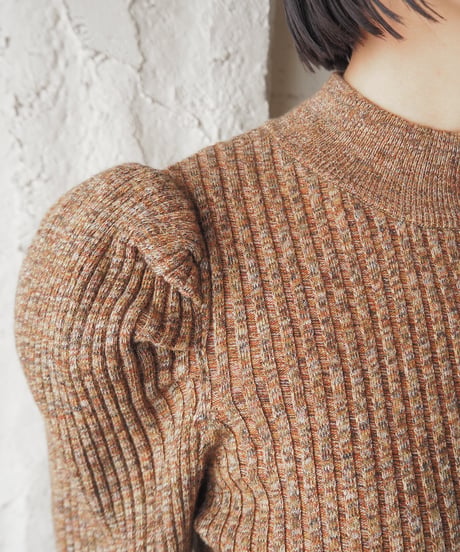 Puff Sleeve Rib Knit BR