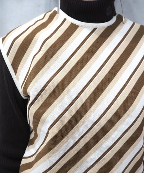 Stripe Pattern Vest IVBR